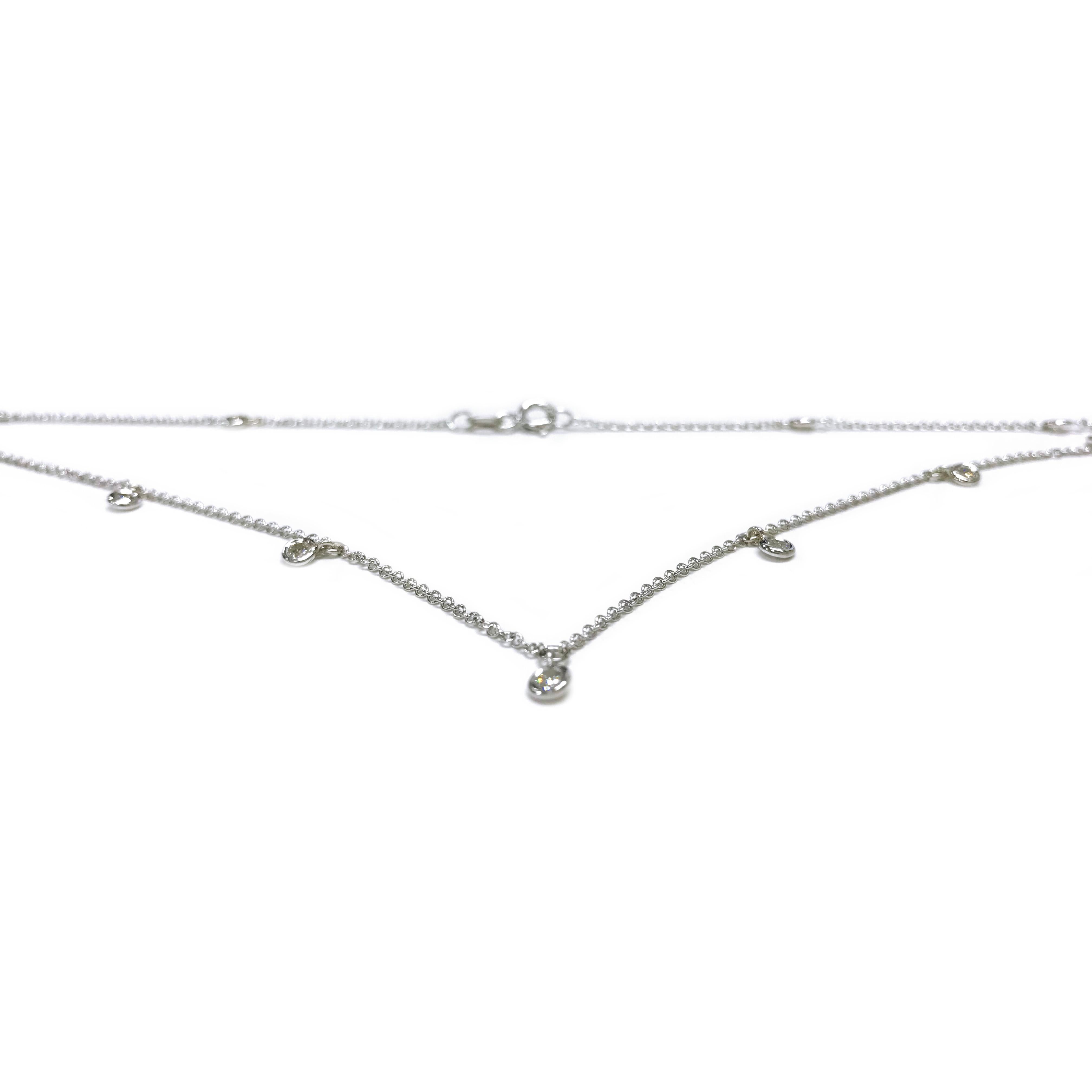 Contemporary White Gold Diamonds by the Inch Necklace
