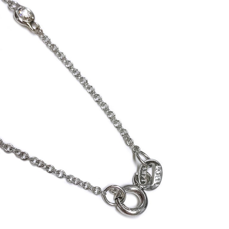 White Gold Diamonds by the Inch Necklace For Sale at 1stDibs
