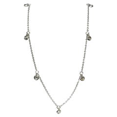 White Gold Diamonds by the Inch Necklace