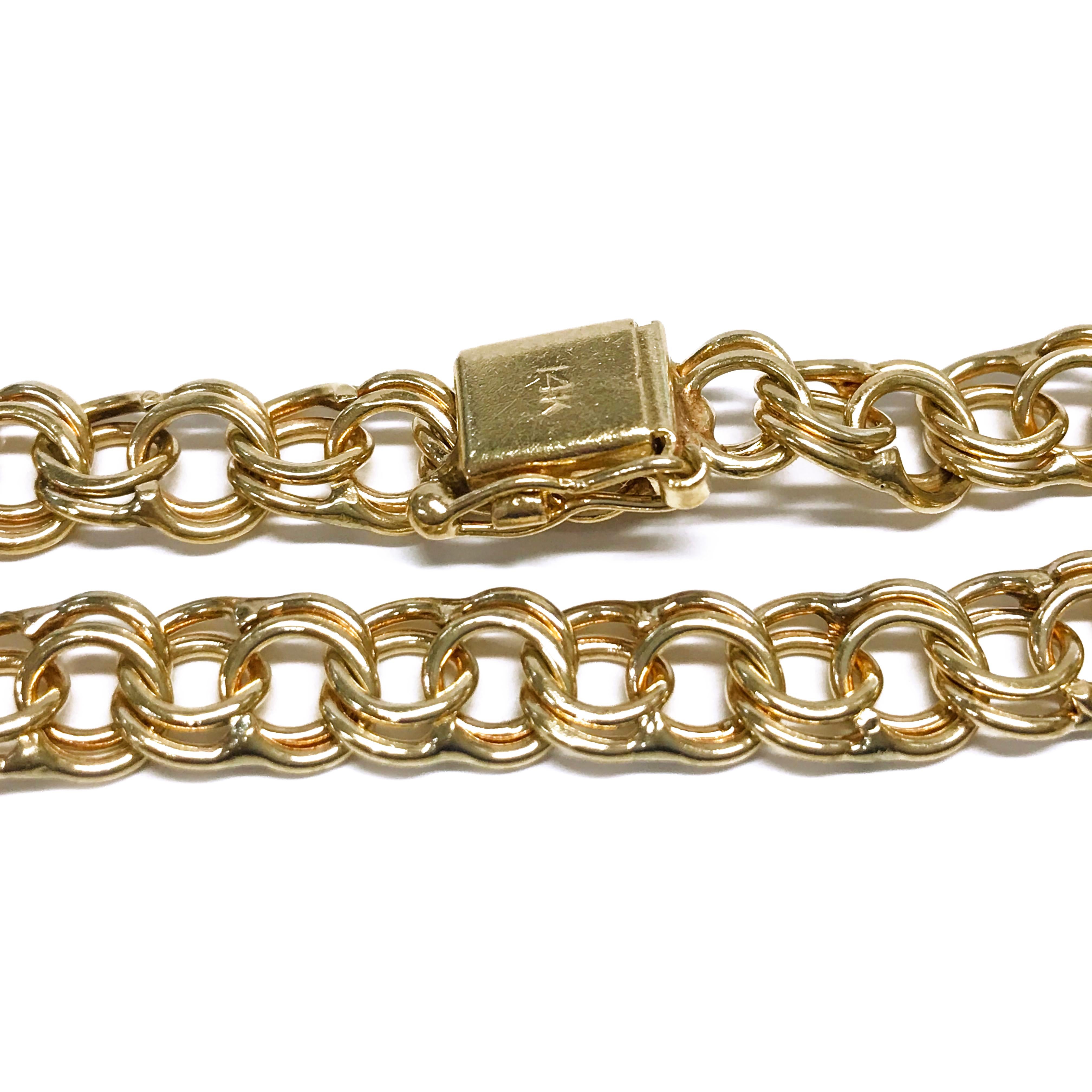 double link gold bracelet