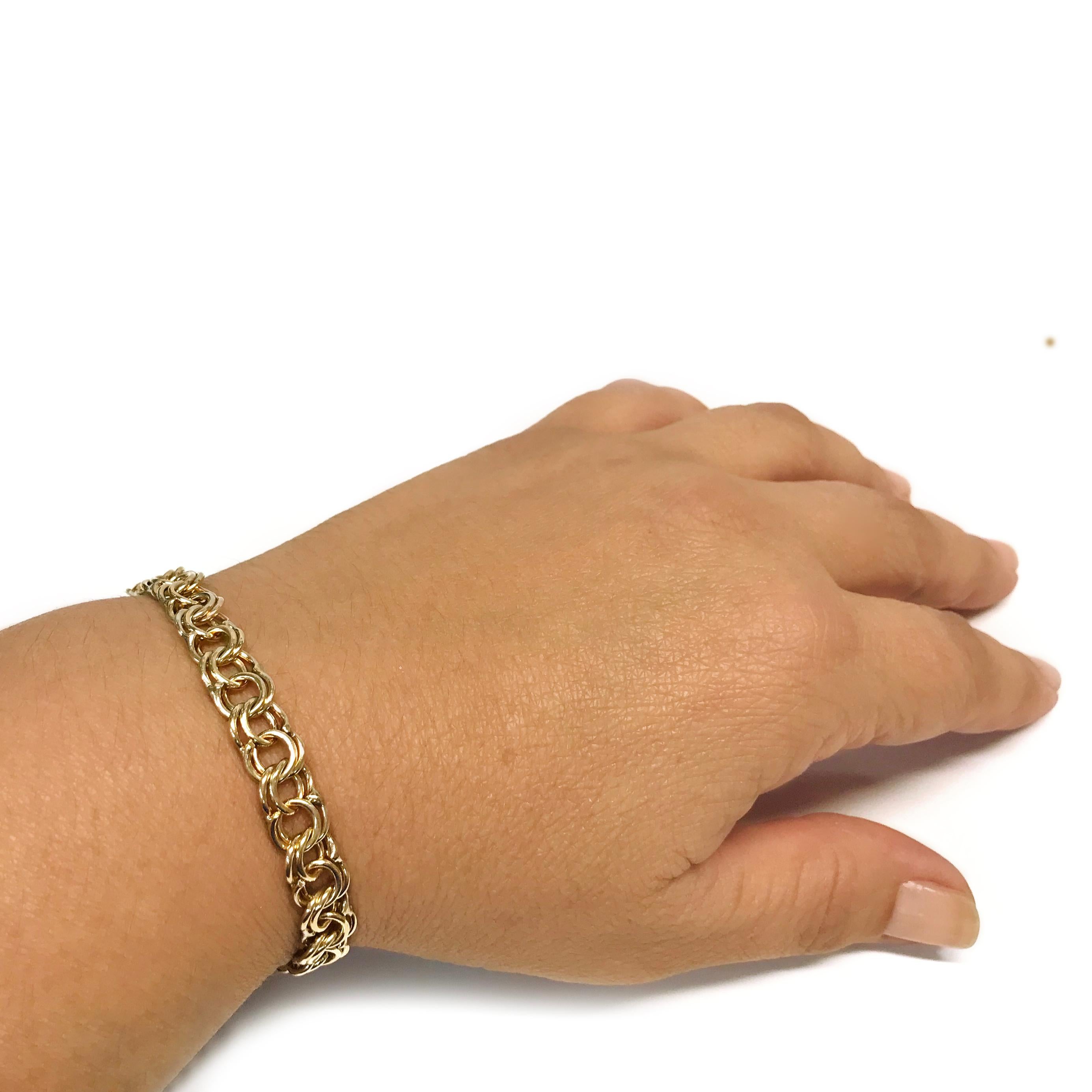 double link bracelet gold