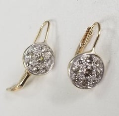 Tropfen-Diamant-Cluster-Ohrringe aus 14 Karat