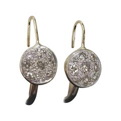 14 Karat Drop Diamond Cluster Earrings