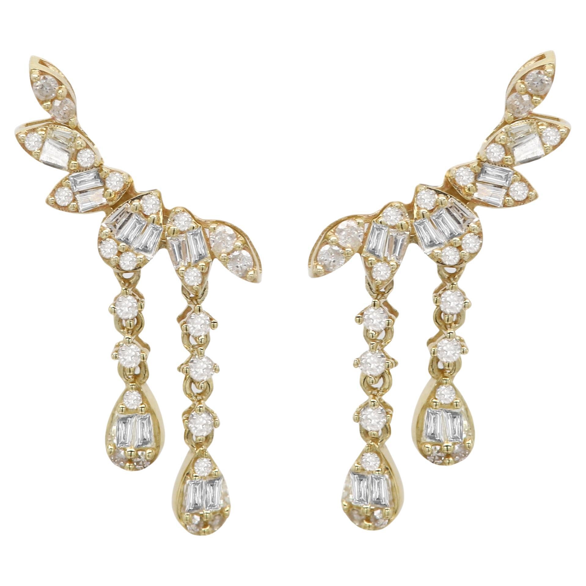Sabrina Designs 14K Gold 0.58ctw Graduated Size Diamond Ear Climber Earrings main image 0