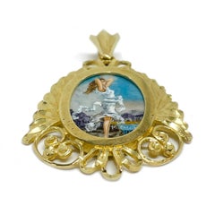 14 Karat 'Ecstasy' Masterpiece Hand Painted MOP Pendant #0794