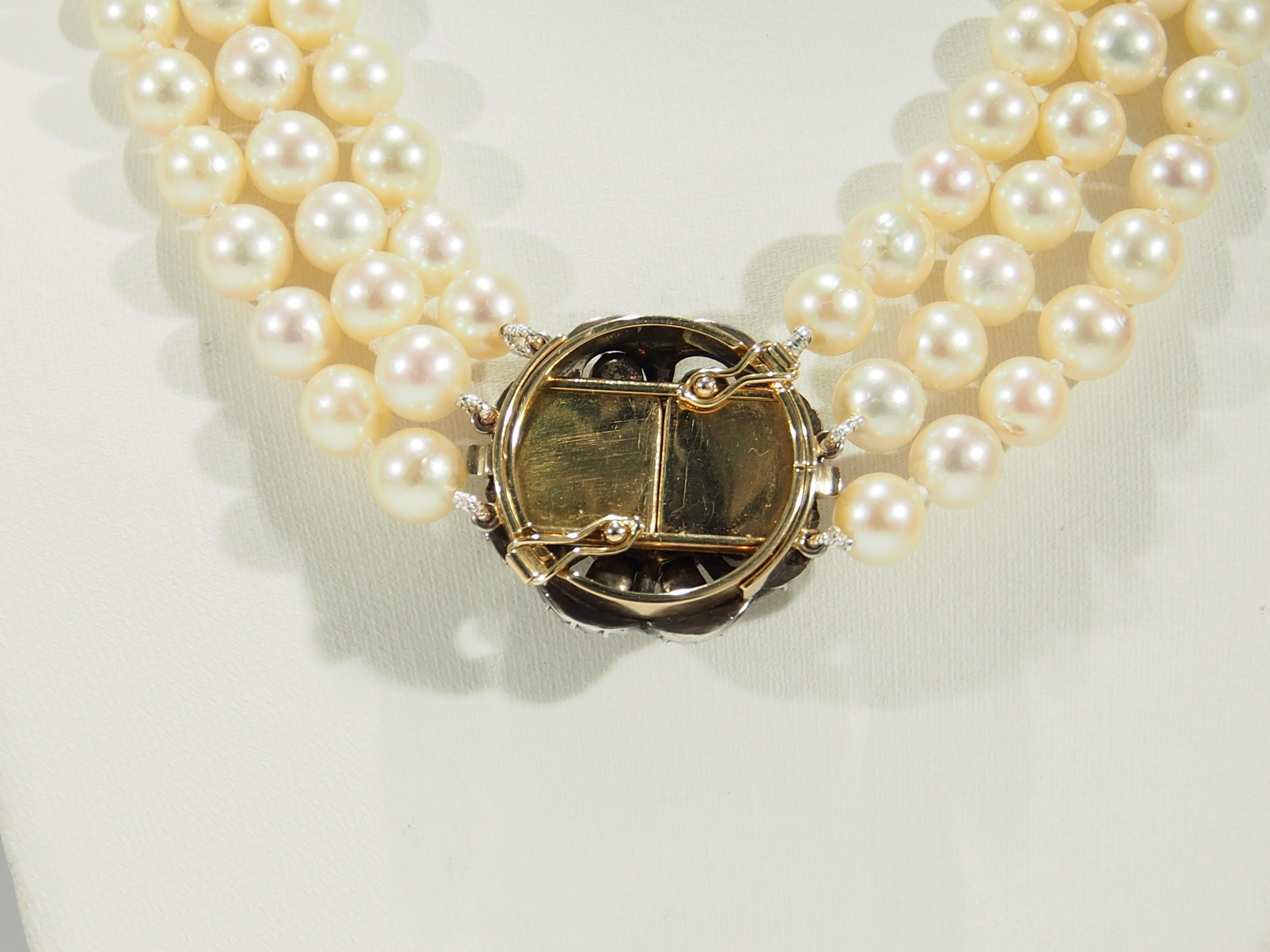 Women's or Men's 14 Karat Edwardian Diamond Pearl Necklace Yellow Gold 1.02 Carat