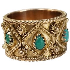 14 Karat "Edwardian" Style Turquoise Eternity Ring