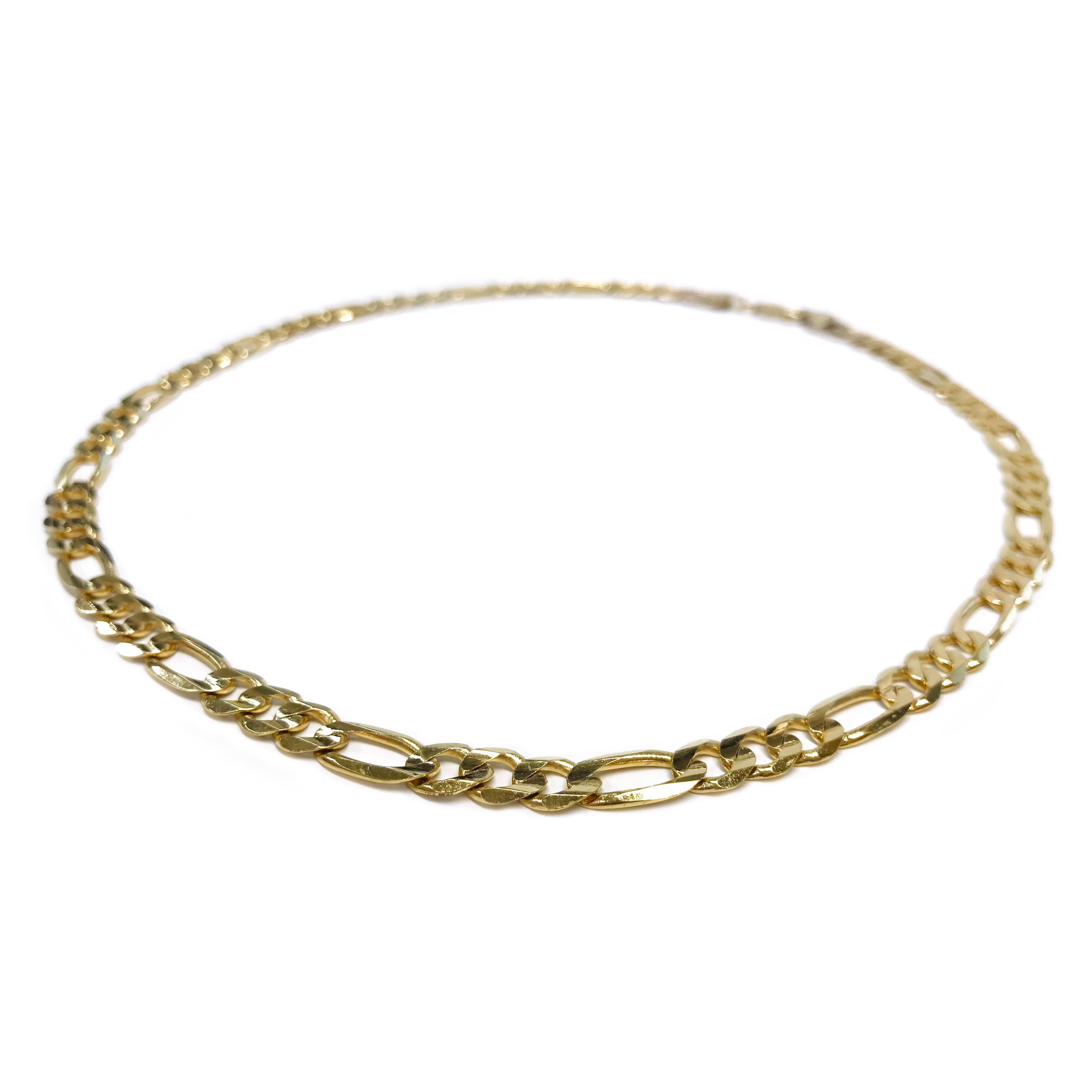 Gelbgold-Halskette mit Hahnentritt (Rundschliff) im Angebot