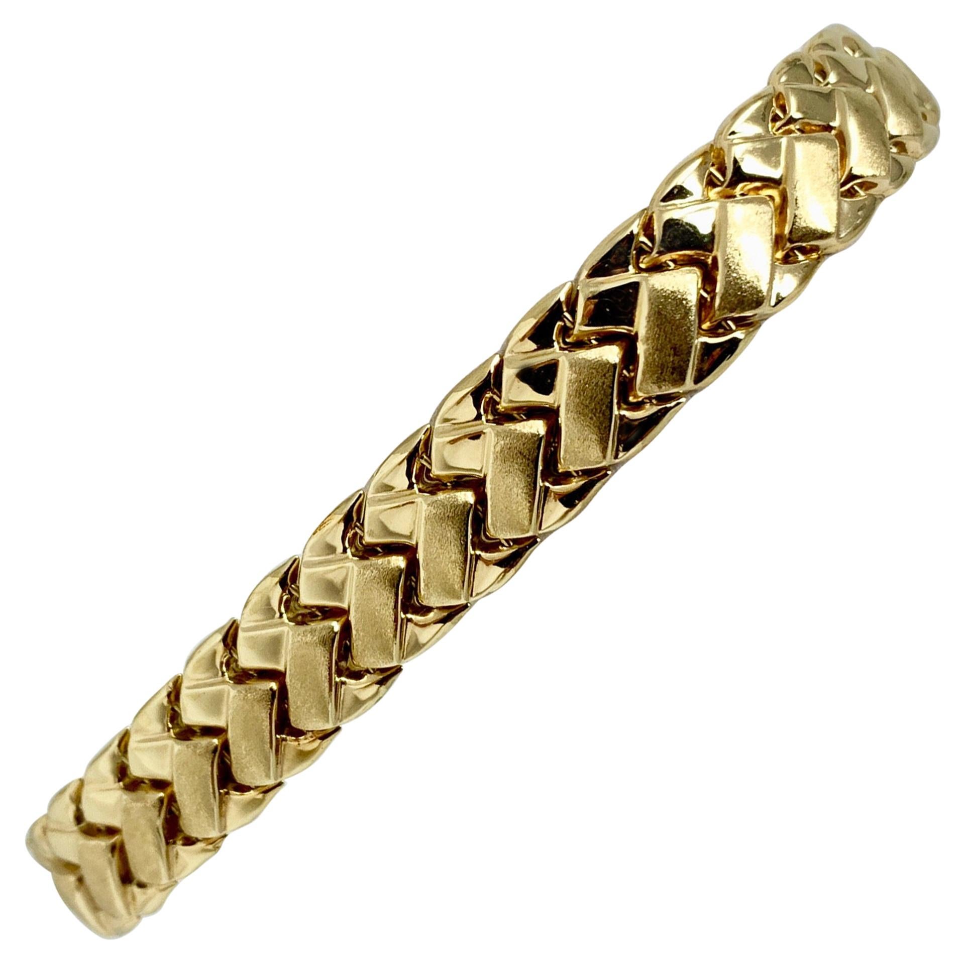 14 Karat Fine Yellow Gold 10.2g Fancy Link Bracelet