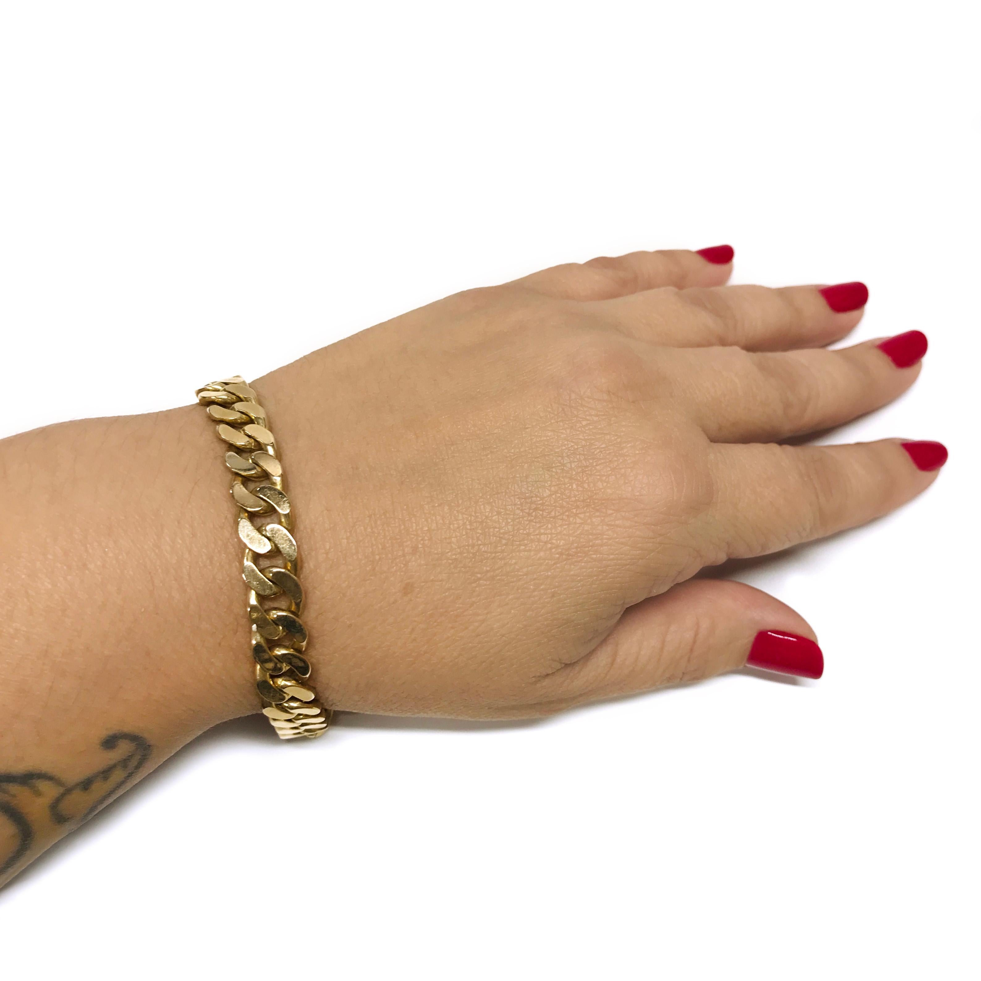 Women's or Men's 14 Karat Flat-Curb Link Bracelet
