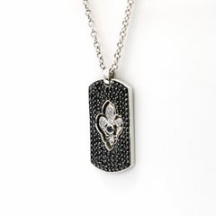14 Karat "Fleur De Lis" Black and White Diamond Pendant