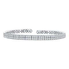 Flexibler 14 Karat Diamant-Armreif mit 2 Reihen und halber Halskette
