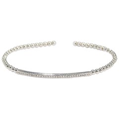 14 Karat Flexible Diamond Bangle White Gold 0.11 Carat