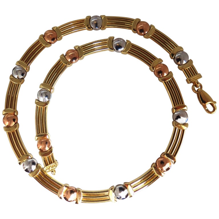 14 Karat Floating Bearing Necklace For Sale at 1stDibs