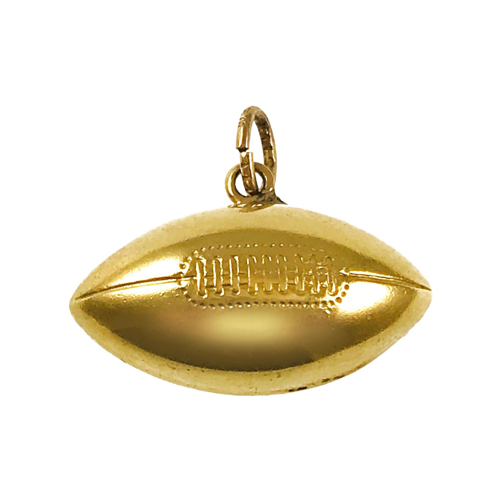 Yellow Gold Football Pendant For Sale
