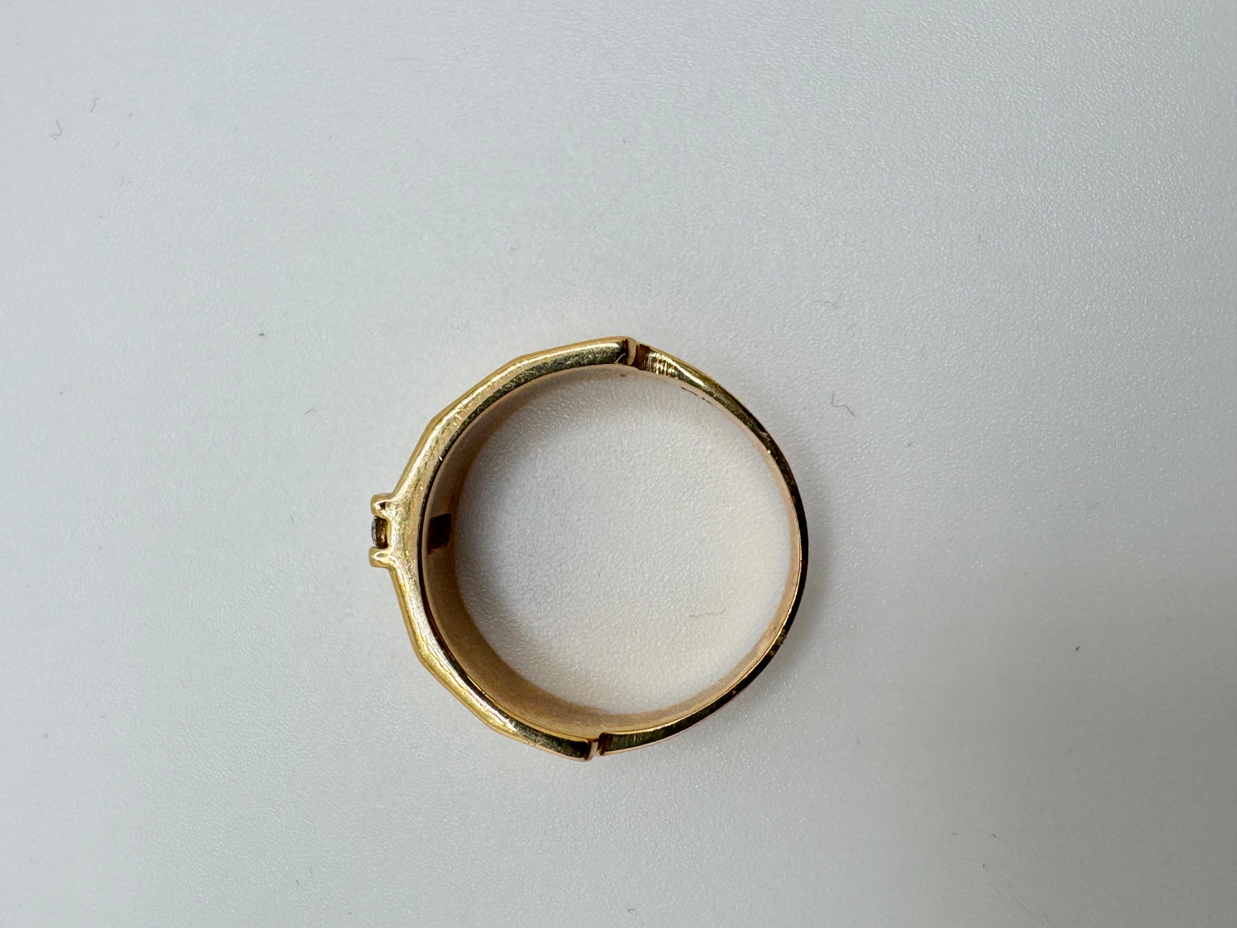 Bague à quatre diamants 14 carats en vente 4