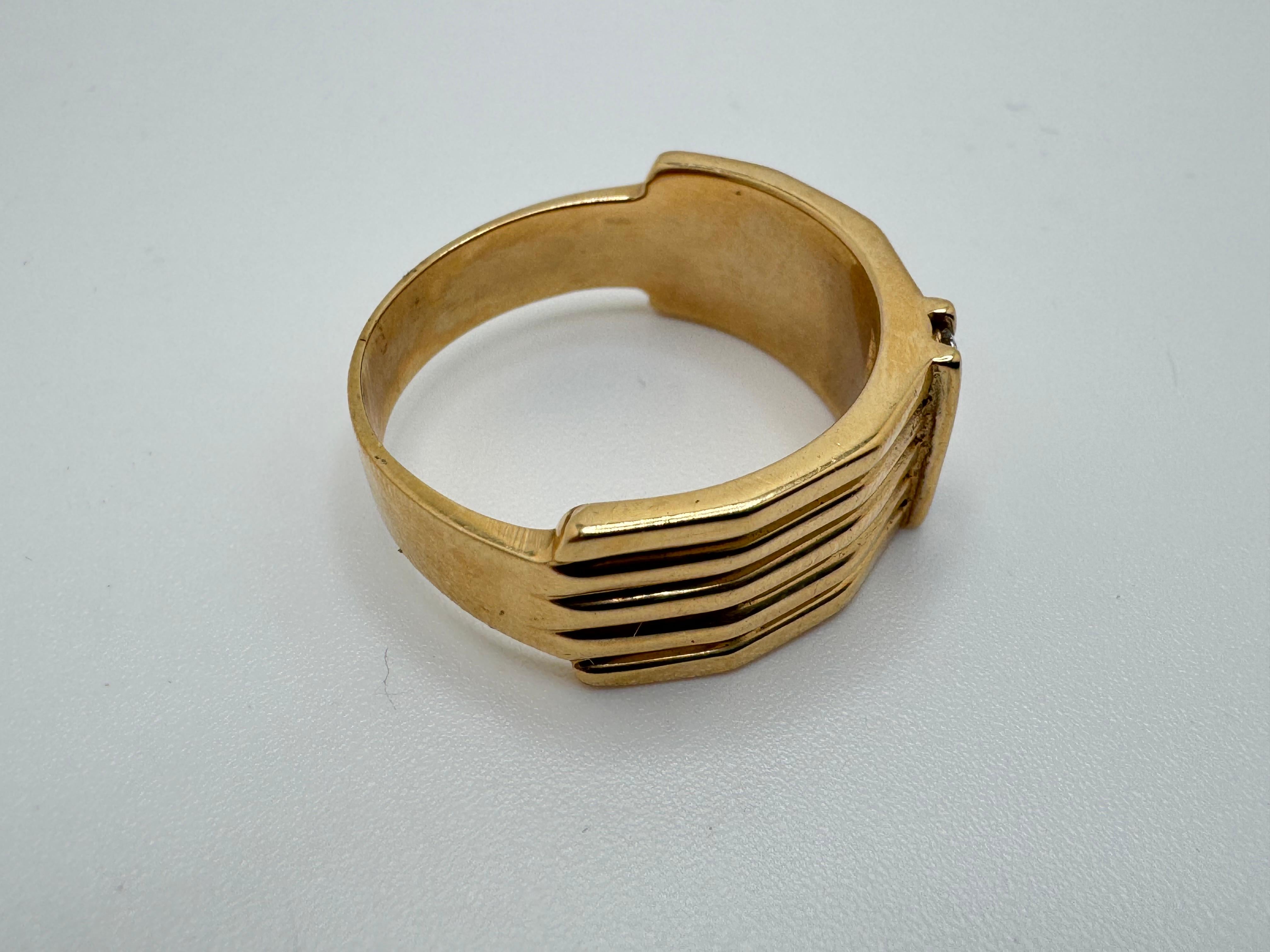 Bague à quatre diamants 14 carats en vente 2