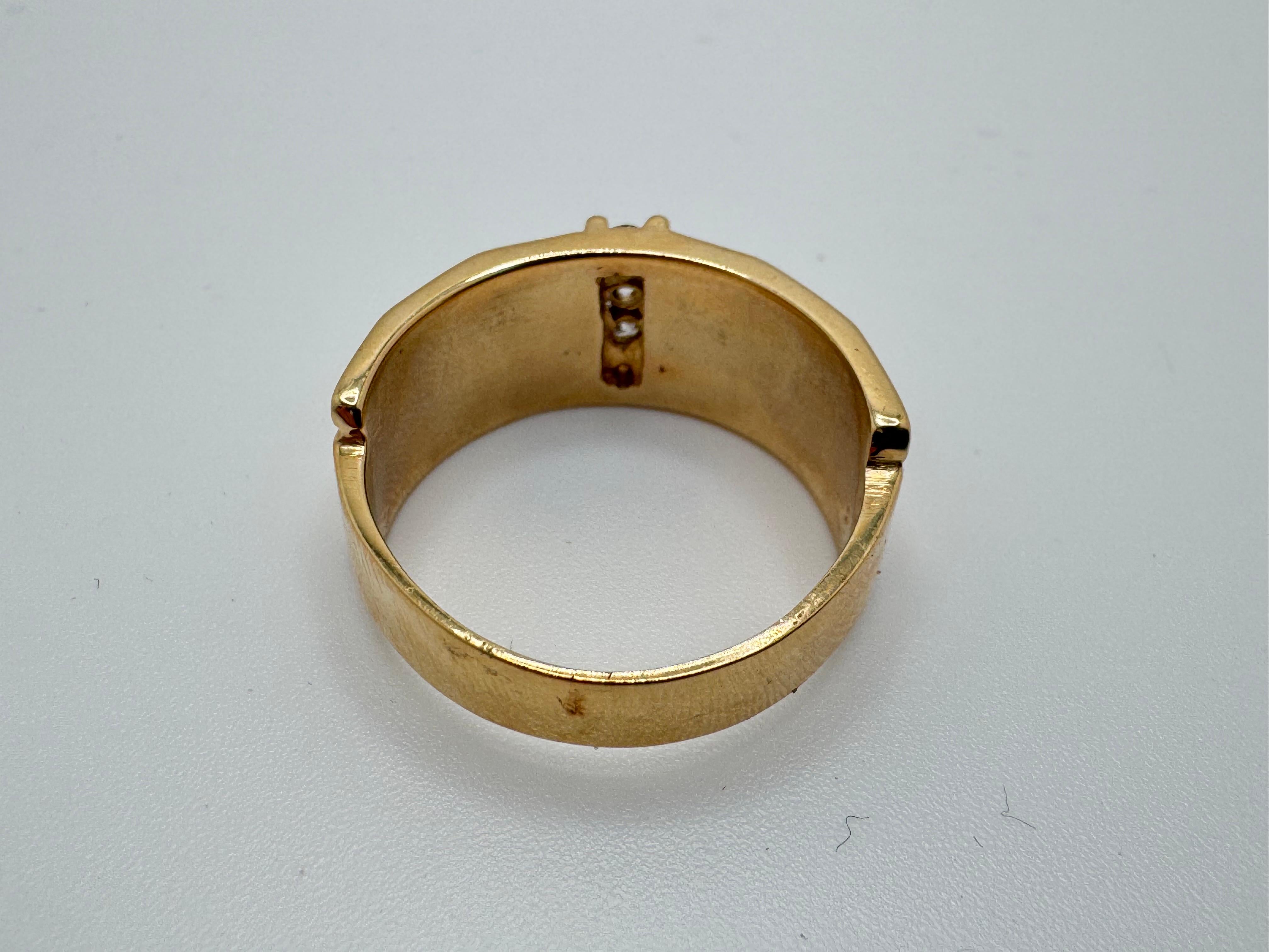 Bague à quatre diamants 14 carats en vente 3