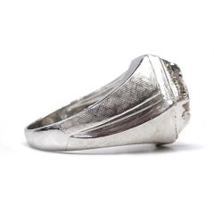 Wide Band White Gold Diamond Ring