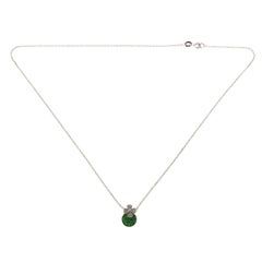 Collana in oro 14 carati con diamanti da 0,08 carati e tsavorite invisibile da 1,35 carati