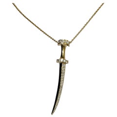 14 Karat Gold 0.25 Carat Diamond Sword of Light Necklace