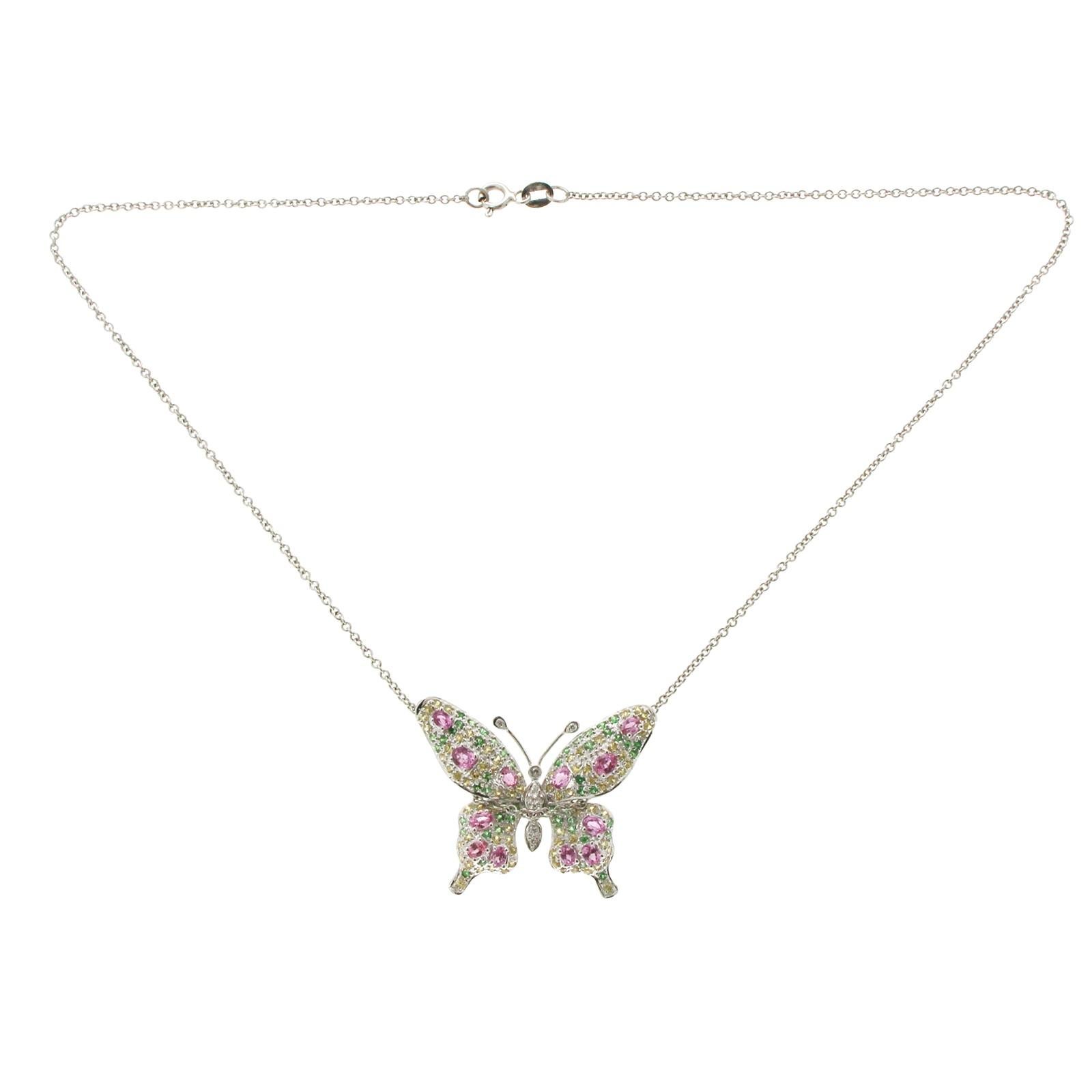 gemstone butterfly necklace