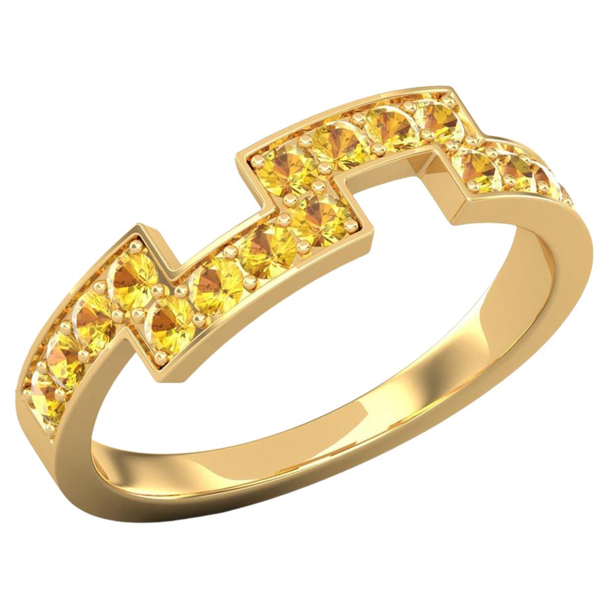 14 Karat Gold Sapphire Ring / September Birthstone Ring Band / Ring for Her For Sale