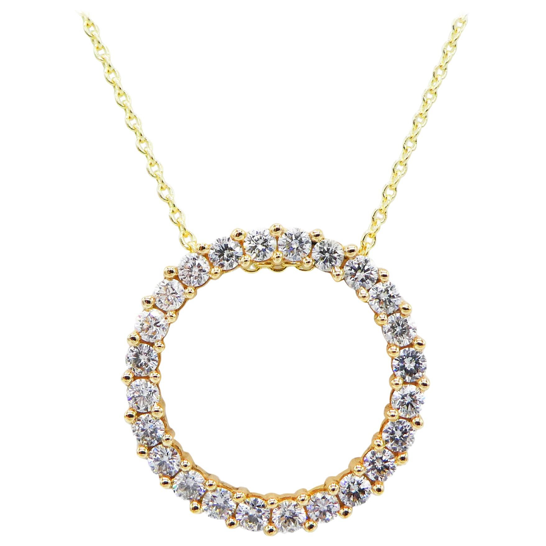 Vintage 2 Carat Diamond “Circle of Love” Pendant Necklace at 1stDibs 2 carat diamond circle