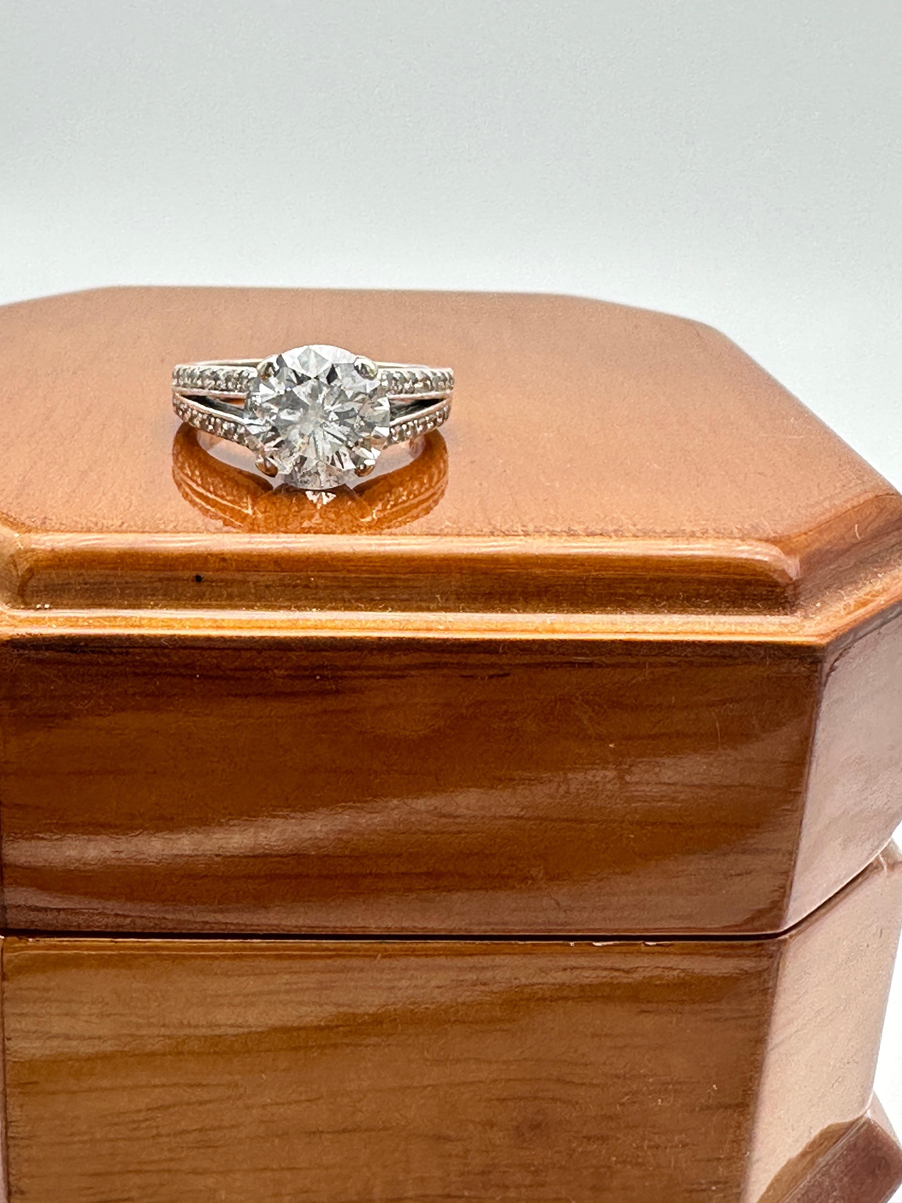 Anello di fidanzamento solitario in oro 14 carati da 2,95 carati con diamante rotondo 3,31ctw in vendita 8