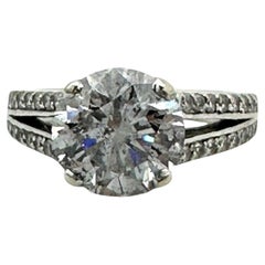 14 Karat Gold 2.95 Carat Round Natural Diamond Solitaire Engagement ring 3.31ctw 14 Karat Gold 2.95 Carat Round Natural Diamond Solitaire Engagement ring 3.31ctw