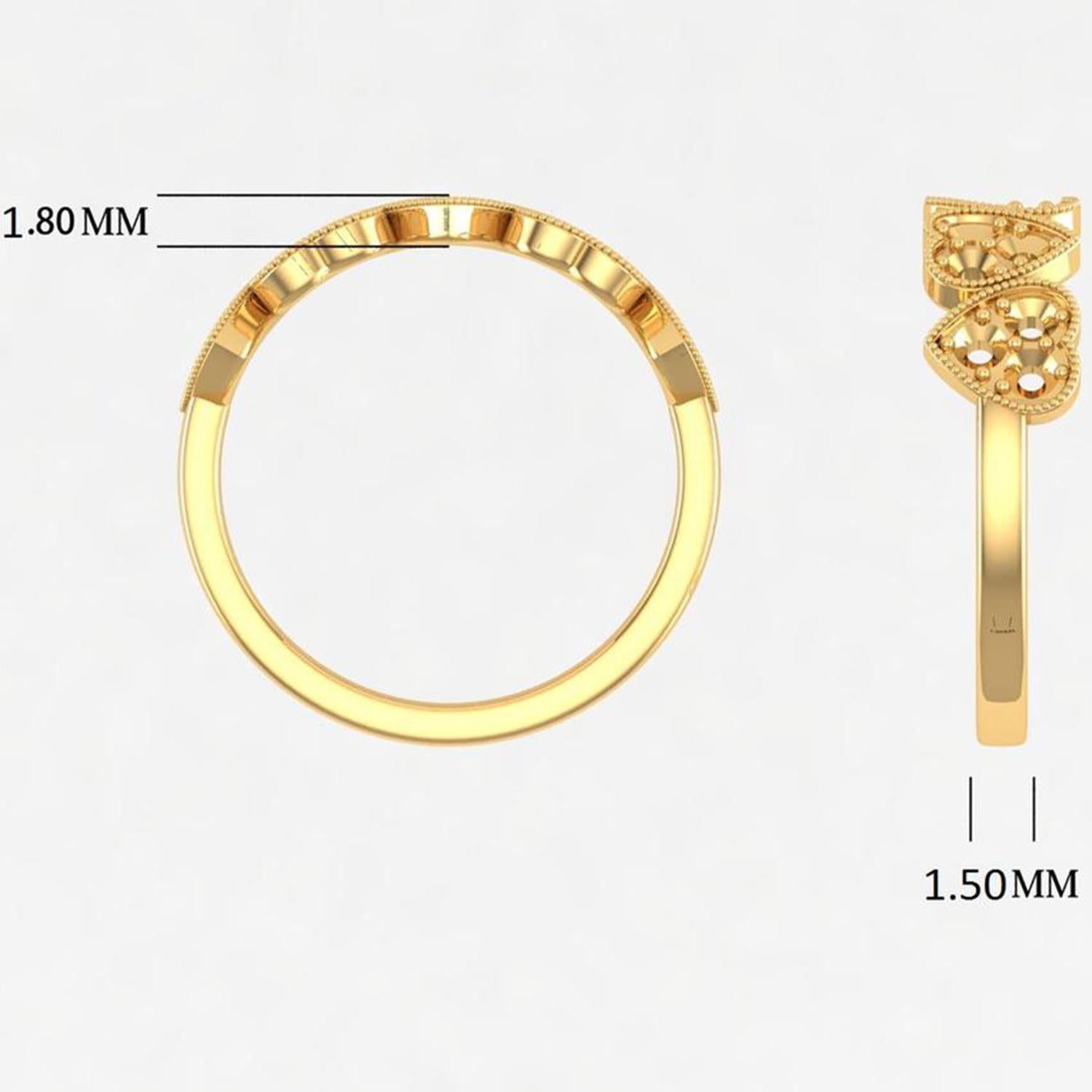 Round Cut 14 Karat Gold Citrine Ring / November Birthstone Ring / Heart Ring for Her For Sale