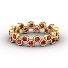 14 Karat Gold Round Cut Ruby Ring / Gold Engagement Ring / Ring for Her