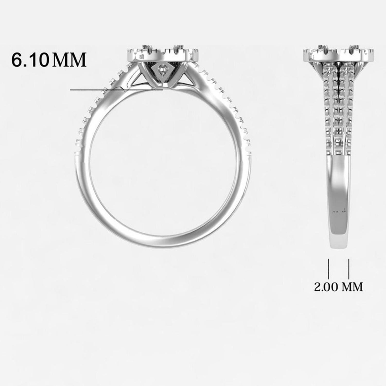 14 Karat Gold Aquamarine Ring / Round Diamond Ring / Solitaire Ring For Sale 2