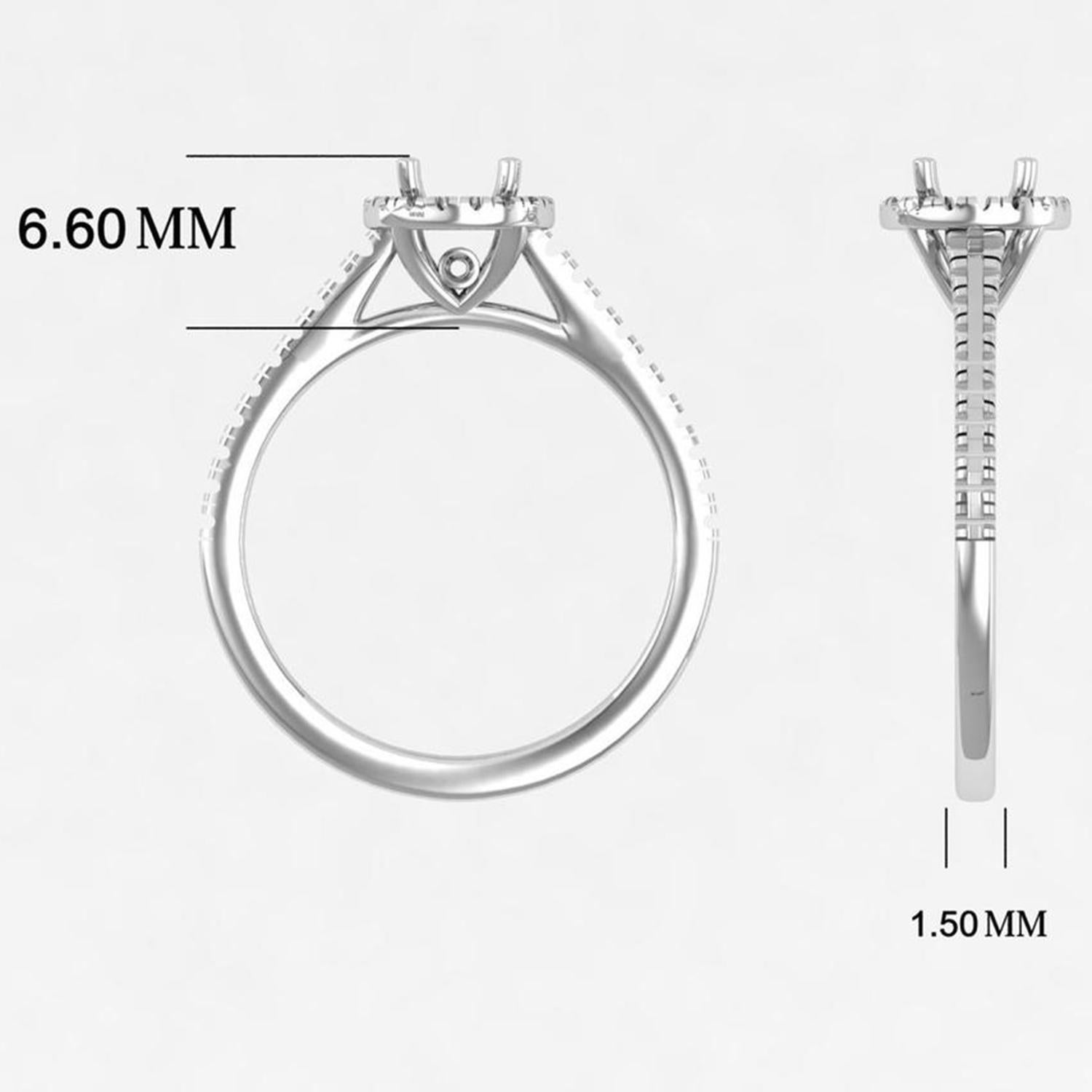 14 Karat Gold 5 MM Tansanit Ring / 1,2 MM runder Diamantring / Solitär-Ring im Angebot 2