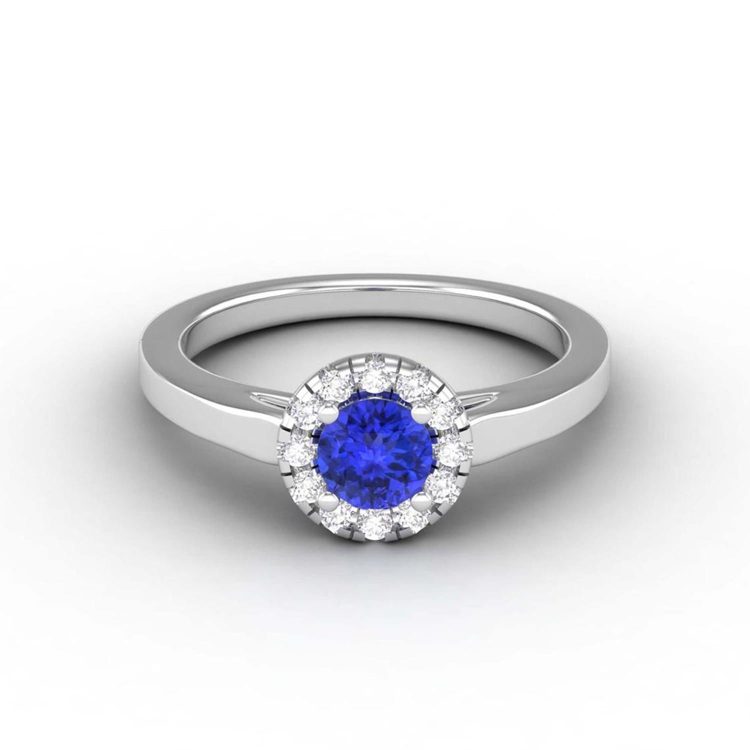 14 Karat Gold Tanzanite Ring / Diamond Solitaire Ring / Ring for Her For Sale 1