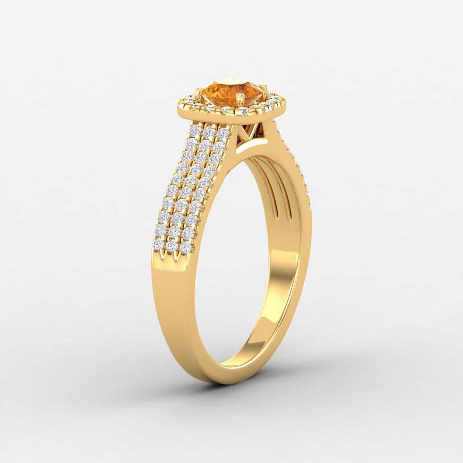 Détails de l'article:-

✦ SKU:- JRG00287YYY

✦ Spécification du produit:-
• Or Kt : 14K (également disponible en 18K)
• Couleurs disponibles : or rose, or jaune, or blanc.
• Citrine ronde : 1 pièce 5MM
• Diamant rond (H-I) (SI) : 60 pièces 1MM
•