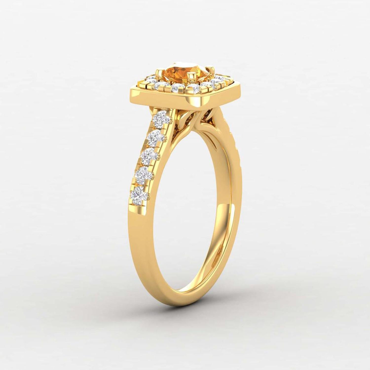 citrine solitaire rings