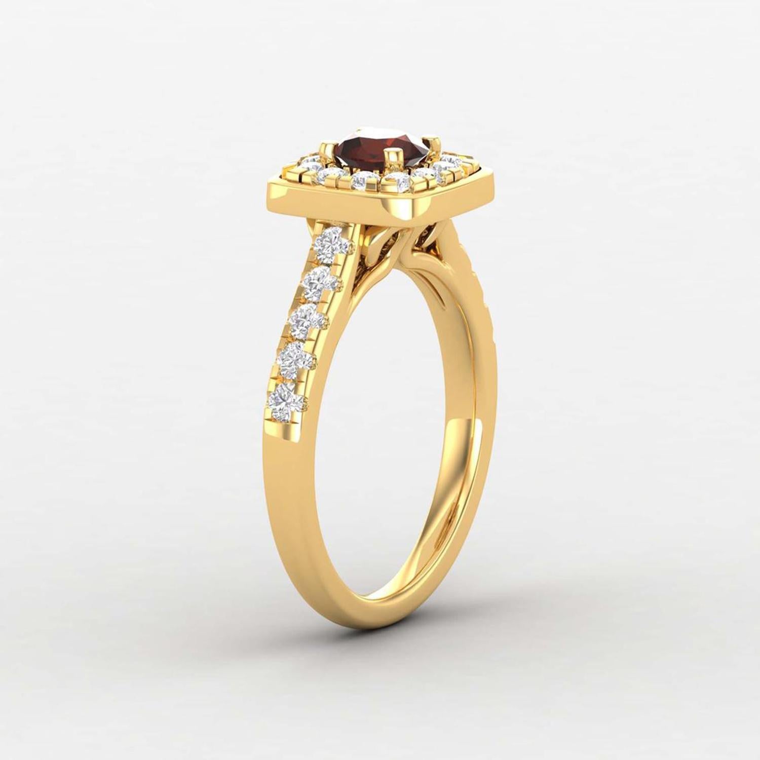 Detalles del artículo:-

✦ SKU:- JRG00334YYY

✦ Especificación del producto:-
- Oro Kt: 14K (también disponible en 18K)
- Color de oro disponible: Oro rosa, Oro amarillo, Oro blanco
- Granate redondo: 1 ud. 5 MM
- Diamante redondo (H-I) (SI): 10