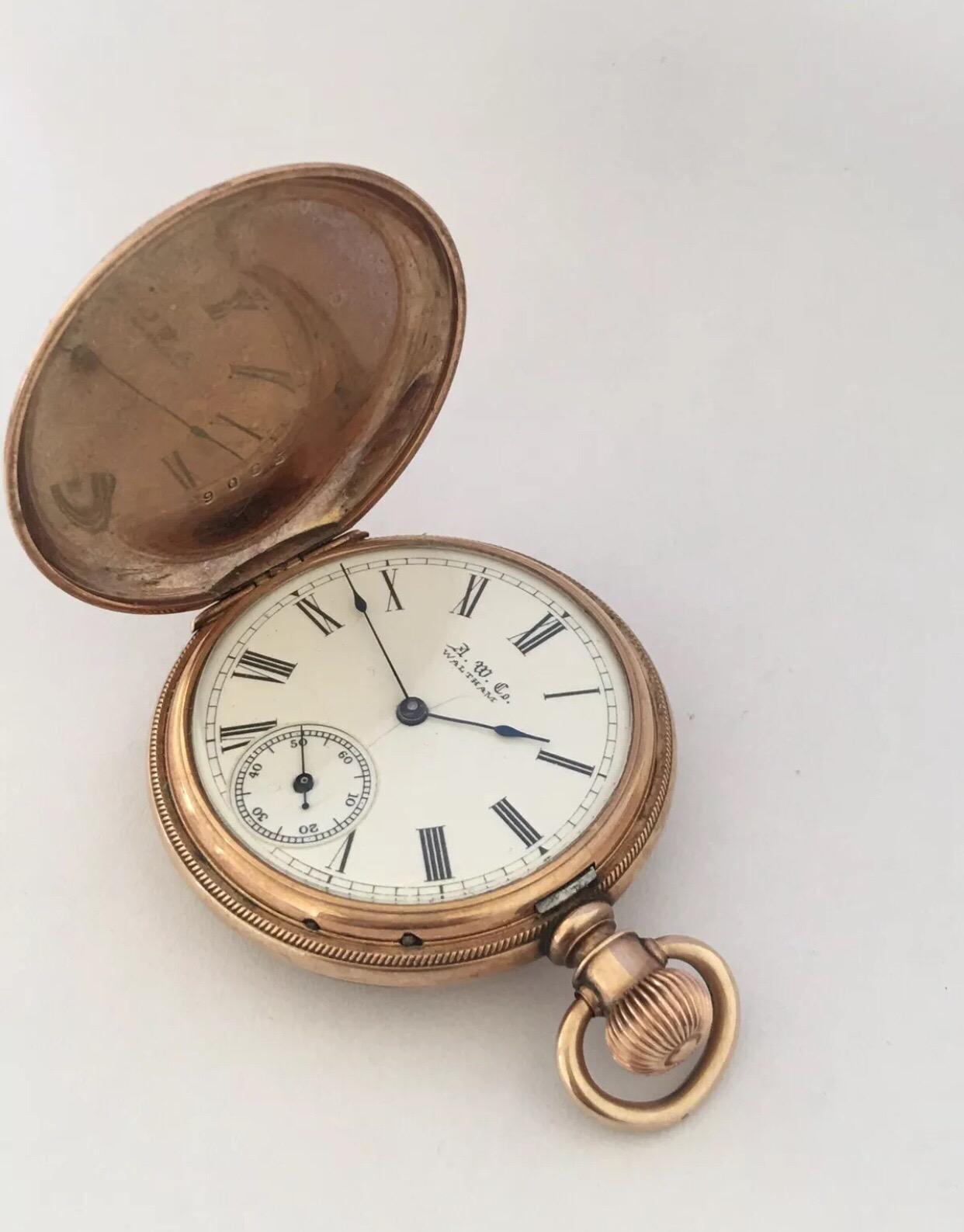Antique 14K Gold American Watch Co. Waltham Full Hunter Ladies Size Pocket Watch.


This Beautiful 41mm diameter full hunter and engine turned decorative cased pocket watch is in good working condition and it is running well. Visible signs of ageing