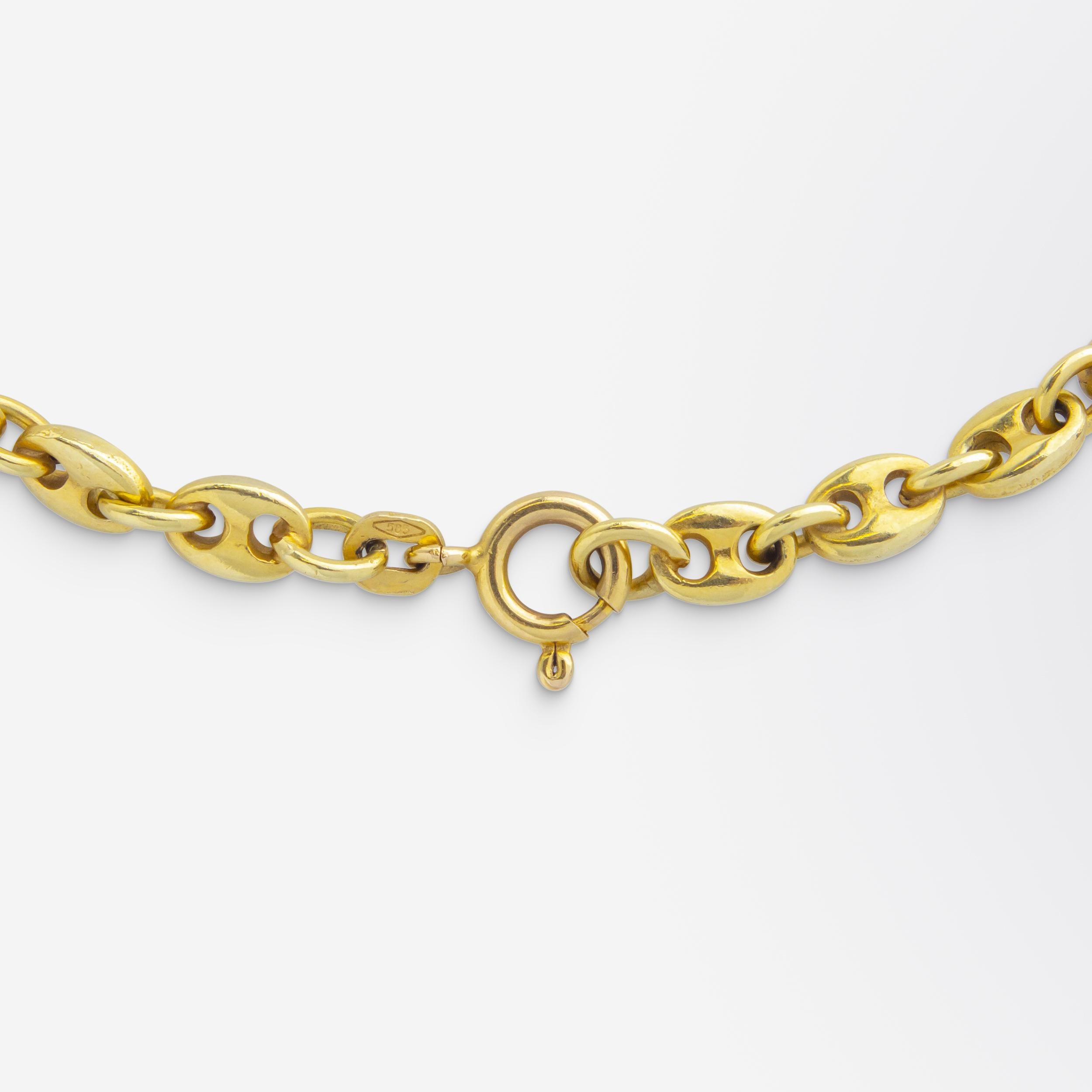 14 Karat Gold Anker Link oder Gucci Link Kette (Modernistisch) im Angebot