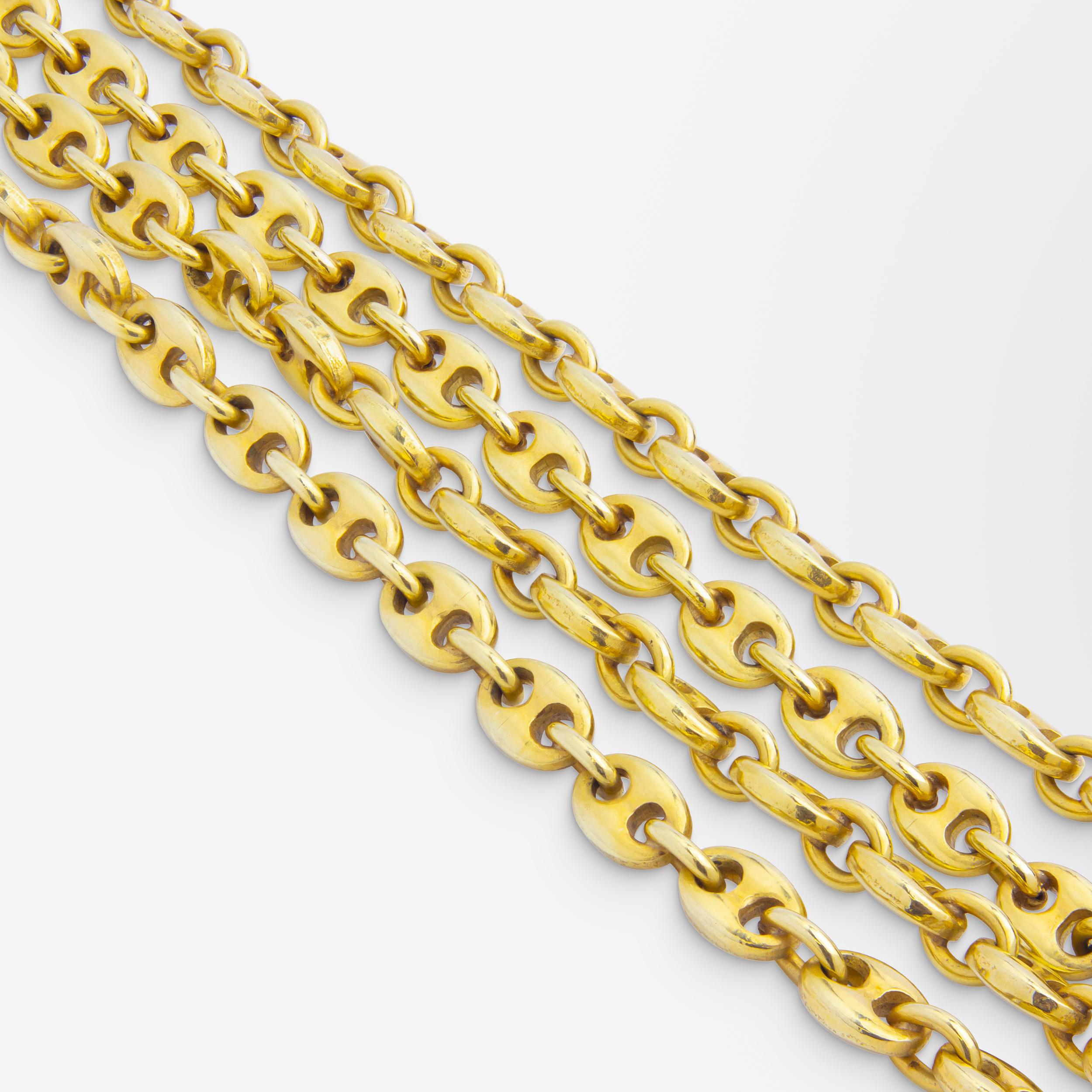 14 Karat Gold Anker Link oder Gucci Link Kette im Zustand „Gut“ im Angebot in Brisbane City, QLD