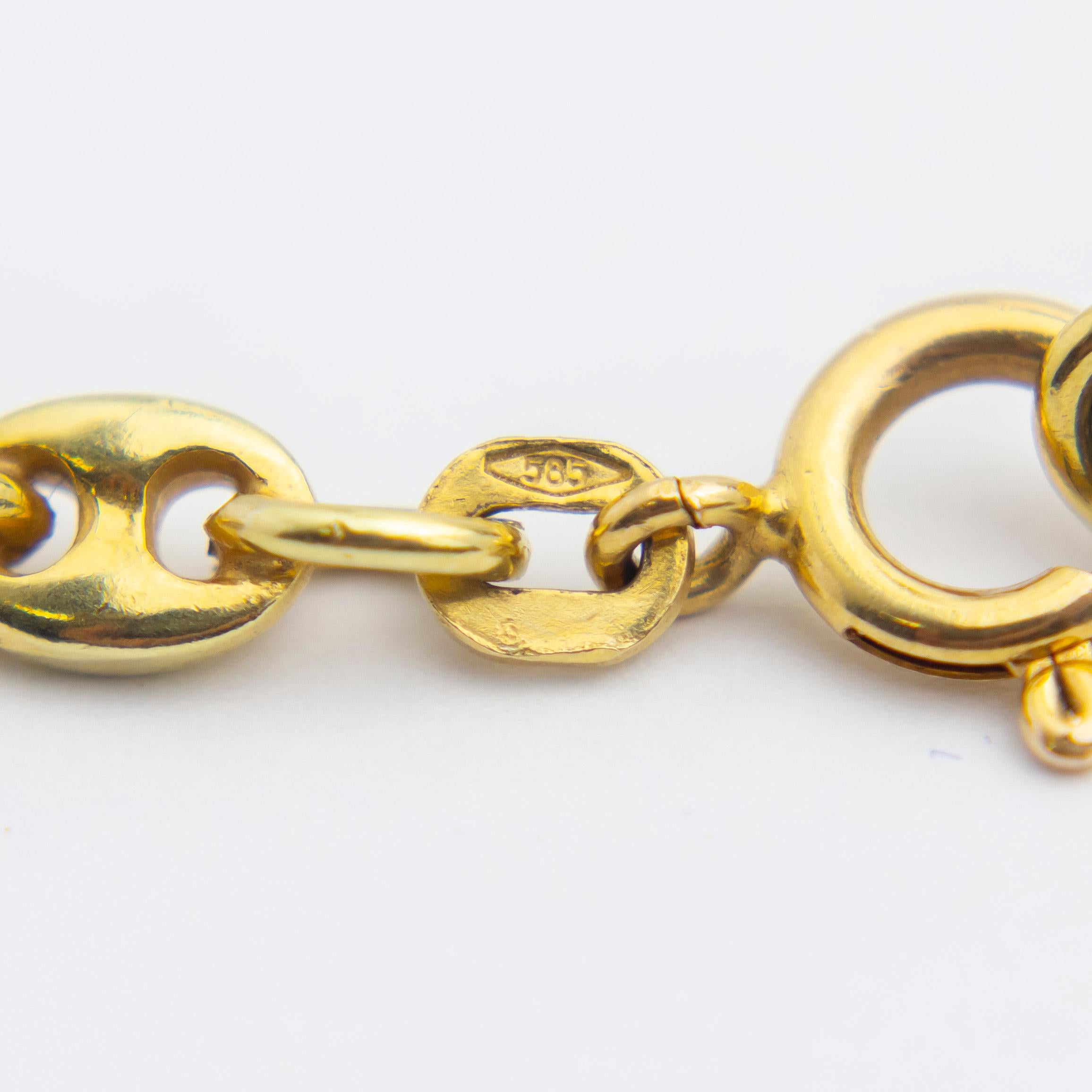 14 Karat Gold Anker Link oder Gucci Link Kette im Angebot 1