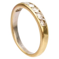 Vintage 14 Karat Gold and Channel Set Diamond Band or Wedding Ring