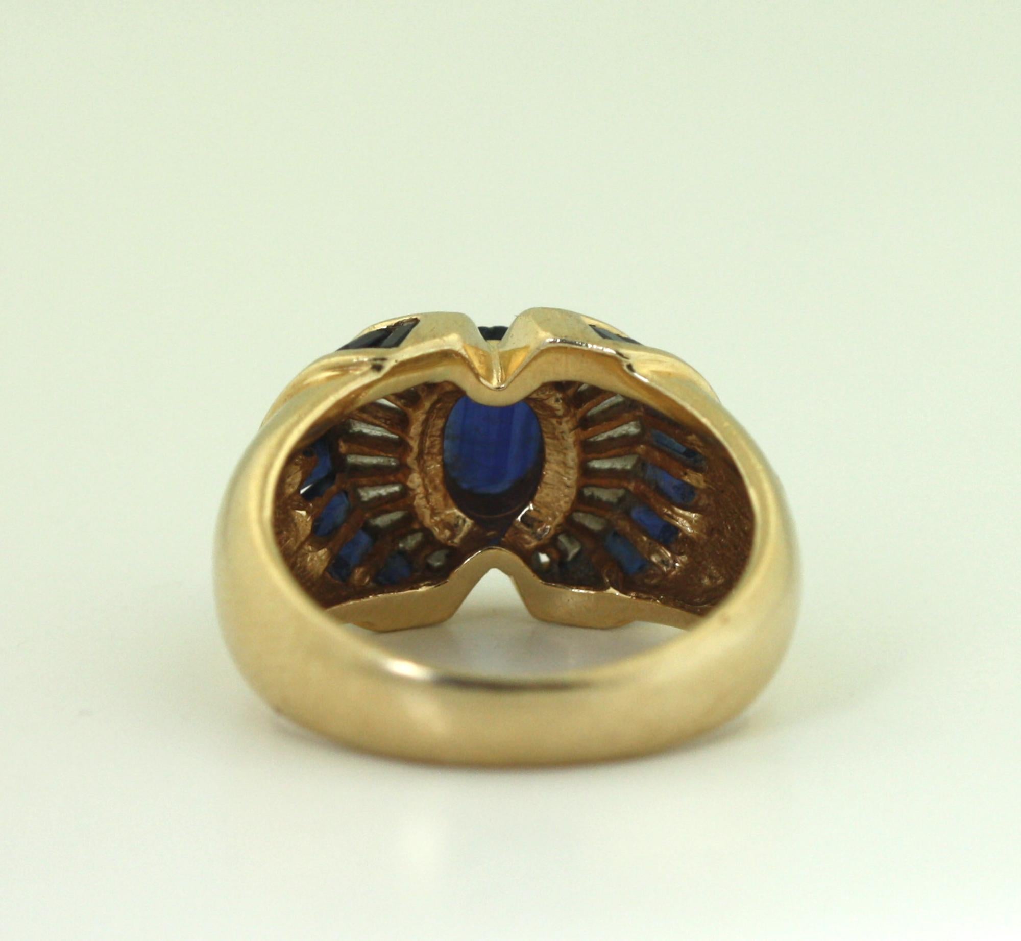 14 Karat Gold and Colored Stone Ring For Sale 1