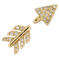 14 Karat Gold and Diamond Arrow Earrings