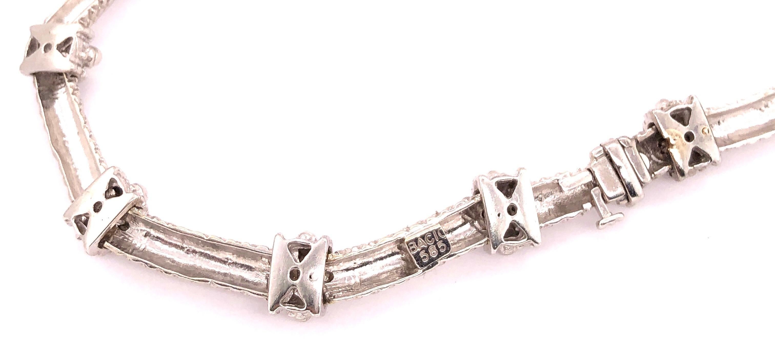 Collier à maillons fantaisie en or 14 carats et diamants de 1 carat au total, pesant 44,58 grammes en vente 8