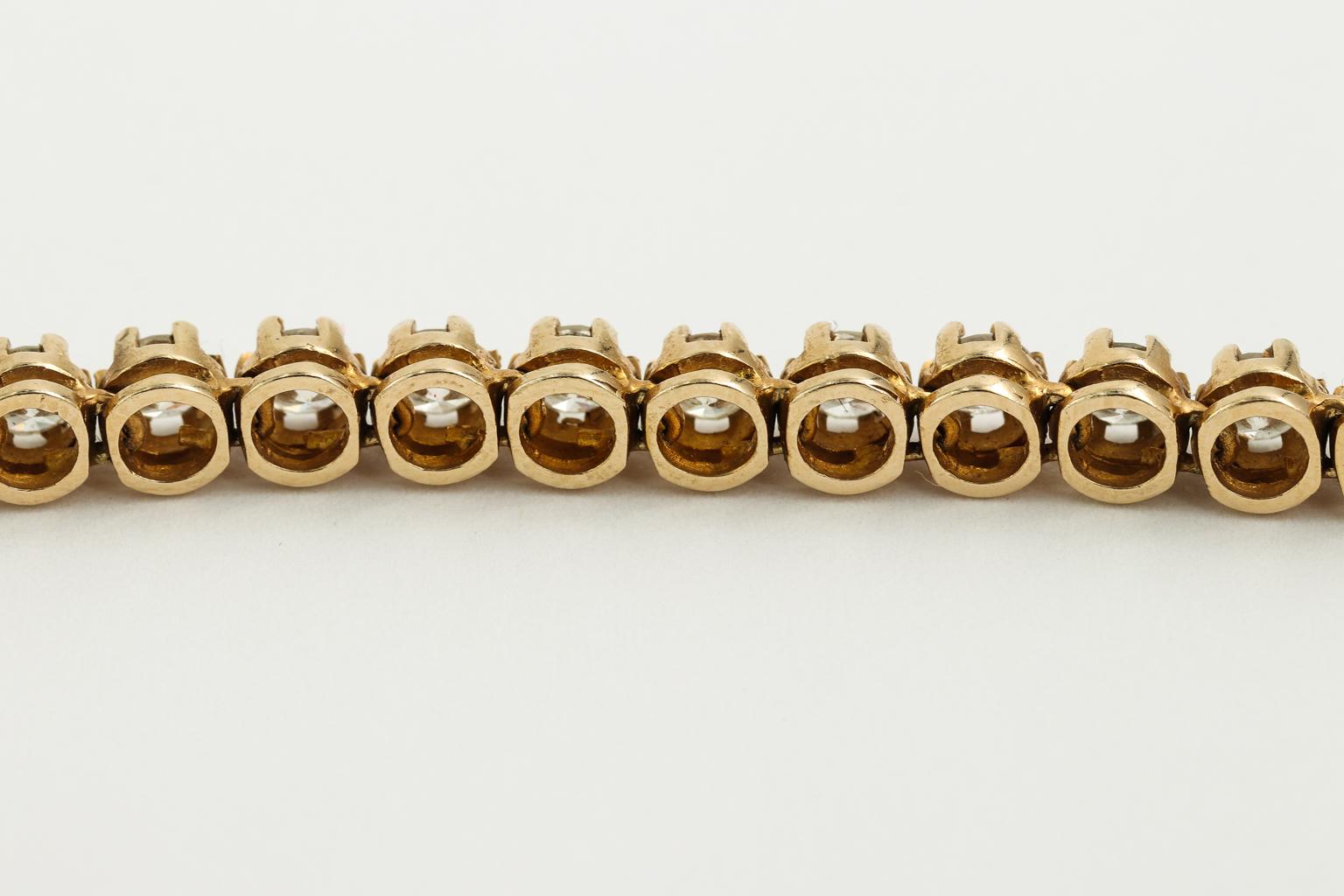 14 Karat Gold and Diamond Line Bracelet 1