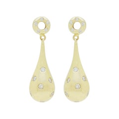 14 Karat Gold and Diamond Teardrop Stud Earrings