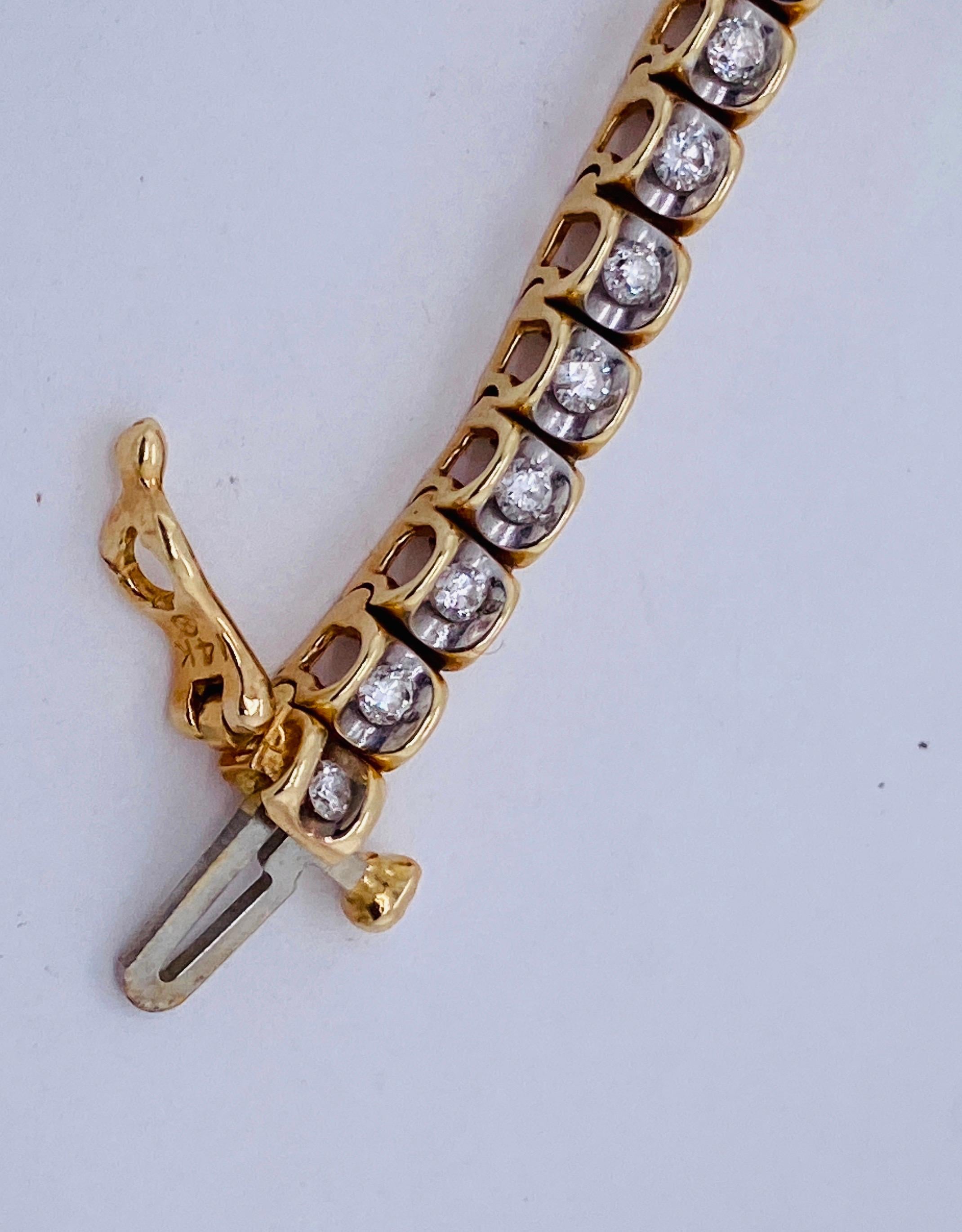 14 Karat Gold and Diamond Tennis Bracelet 8