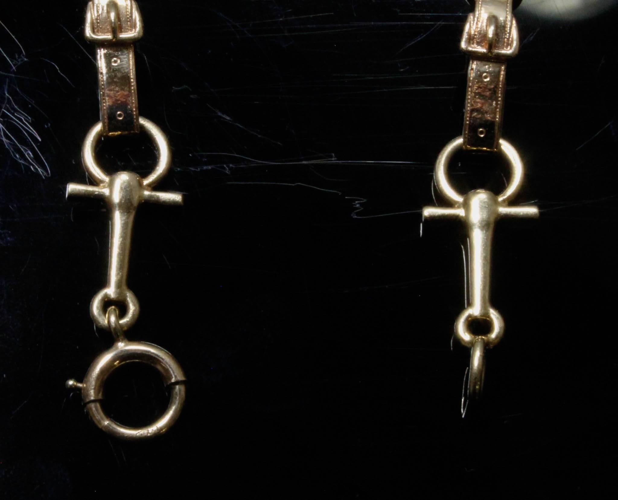 14 Karat White/Gold and Essex Crystal Equestrian, Hunter, Jumper Bracelet For Sale 4